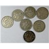 Image 1 : 7 3 cent nickels avg fine  1865-66-68-69-72-73-81
