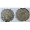 Image 1 : 1868  VF-1870 Fine Shield nickels  est $75-$85