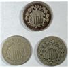 Image 1 : 1872 -73 & 82 good-  Shield nickels  est $75-$85