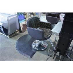 BROWN PATTERENED GAS LIFT SALON CHAIR