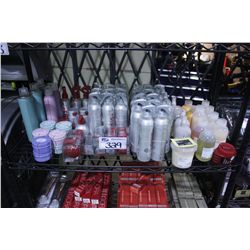 SHELF OF ASSORTED SPA PRODUCTS