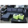 Image 2 : BLACK LEATHER 3 SEAT SOFA  AND COFFEE TABLE
