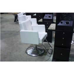 WHITE LEATHER MINERVA GAS LIFT BEAUTICIAN CHAIR
