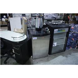 DANBY STAINLESS STEEL BAR FRIG AND HAMILTON BEACH COFFEE MAKER