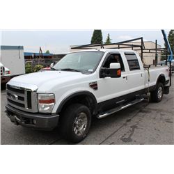 2008 WHITE FORD F-350 SUPER DUTY, 4 DR PU, V8/6.4L, AUTOMATIC 131,755 MILES,