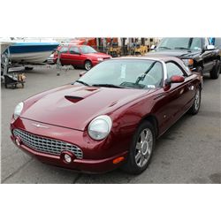 2004 RED FORD THUNDERBIRD CONVERTIBLE, 2 DR COUPE, GAS V8/3.9L, AUTOMATIC, 67539 MILES,