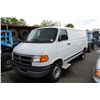 Image 1 : 2002 WHITE DODGE RAM 2500 CARGO VAN, 5.2L, GAS, 130,828 KM, VIN: 2B7JB21Y42K113904, RD TW CR