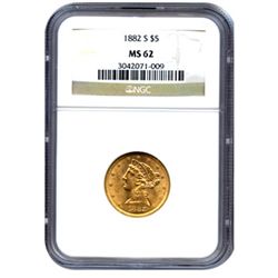 Certified US Gold $5 Liberty MS62