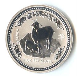 Australian Lunar Silver 1 oz Silver 2003 Goat