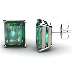 Genuine 4.62 ctw Emerald Earring 14k W/Y Gold