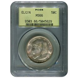 Certified Commemorative Half Dollar Elgin MS66 PCGS