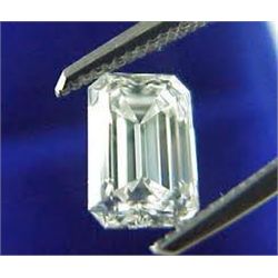 EGL CERT 0.72 CTW EMERALD CUT DIAMOND D/SI2