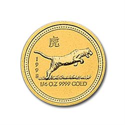 1998 1/4 oz Gold Year of the Tiger Lunar Coin (Series 1