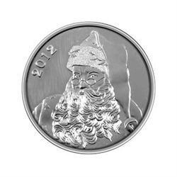 Christmas 2012 Silver Round X-25 Santa Face - Half Ounc