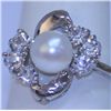 Image 1 : WHITE PEARL AND CZ RING