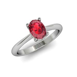 Genuine 0.60 ctw Ruby Ring 14k W/Y Gold