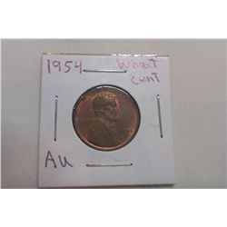 1954 AU Wheat Cent