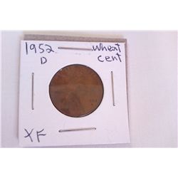 1952D XF Wheat Cent