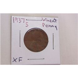 1937S XF Wheat Cent