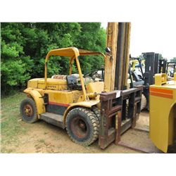 HYSTER CHALLENGER 150 FORKLIFT, S/N D6D3214U, 4' FORKS, DUAL FRONT TIRES, CANOPY, METER READING 3,74
