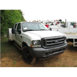 2003 FORD F350 4X4 CREWCAB SERVICE TRUCK, S/N 1FDWW37P43EB79286, POWERSTROKE DIESEL ENG, A/T, P/S, A