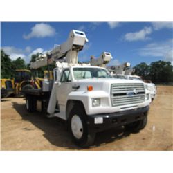 1992 FORD F8000 S/A CRANE TRUCK, S/N 1FDPK84A8NVA17208, 7.3L FORD DIESEL, 5-2 SPD TRANS, P/S, NATION