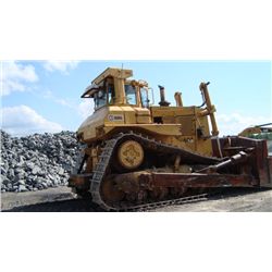CAT D9L CRAWLER TRACTOR, S/N 14Y03822, SEMI-U BLADE W/TILT, 27" PADS, ECAB W/AIR, COUNTERWEIGHT, SOL