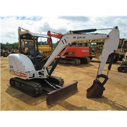 BOBCAT 334 HYDRAULIC MINI EXCAVATOR, S/N 234514303, 4'6" STICK, 17" BUCKET, 12" RUBBER PAD, BACKFILL