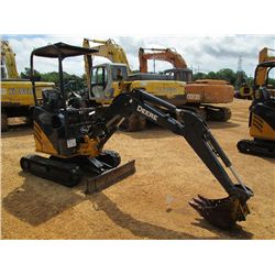 JOHN DEERE 17D MINI HYDRAULIC EXCAVATOR, S/N 220554 (09 YR) 3' STICK, 12" BUCKET, 9" RUBBER TRACKS, 