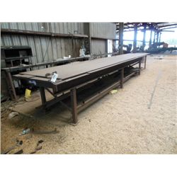 25' HEADY DUTY STEEL WELDING TABLE (SOLD ABSENTEE, LOCATED IN AUTAUGAVILLE, AL)