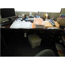 2 WOODEN OFFICE DESKS/CREDENZAS (LOCATED @ MIDSTATE STEEL OFFICE IN MILLBROOK, AL)