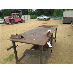 (1) 8'4" X 3' X 3'2" STEEL TABLE