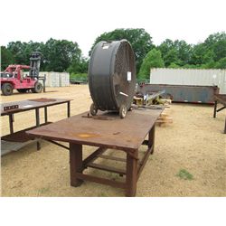 (1) 9' X 4' X 3' STEEL TABLE W/FAN