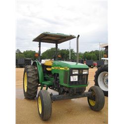 JOHN DEERE 5210 FARM TRACTOR, S/N 123539, 3 PTH, PTO, CANOPY, METER READING 817 HRS