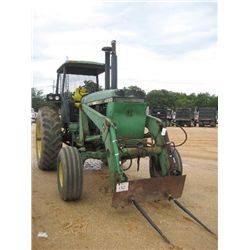 JOHN DEERE 4250 FARM TRACTOR, S/N 002816, 3 PTH, PTO, 2 HYD REMOTES, FRONT LOADER ATTACH W/HAY SPEAR