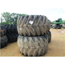 1 LOT (4) 73X44X32 TIRES MTD ON CAT 525B 16 HOLE WHEELS