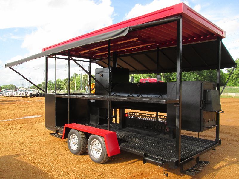 PORTABLE BBQ GRILL & SMOKER MTD ON T/A TRAILER, GAS WATER, ELECTRICAL