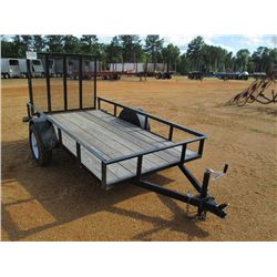 5' X 10' S/A TAG TRAILER W/FULL WIRE RAMP, 20.5/75D15 TIRES