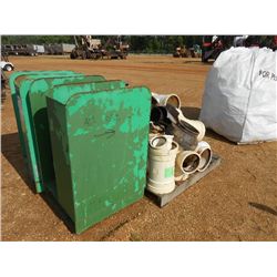 (1) LOT STORAGE BINS & PVC PIPE FITTINGS
