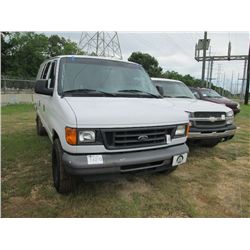 2006 FORD E350 VAN, S/N 1FTSS34PX6DA93574, DIESEL ENG, A/T, P/S, A/C