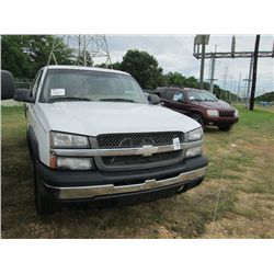 2003 CHEVROLET 1500 4X4 QUAD CAB PICKUP, S/N 1GCEK19V63E320659, V8 GAS, A/T, P/S, A/C