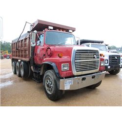 1993 FORD LT8000 TRI-AXLE DUMP, S/N 1FDZU82E3PVA12252, FORD DIESEL ENG, 8LL TRANS, P/S, A/C, 16' OX 