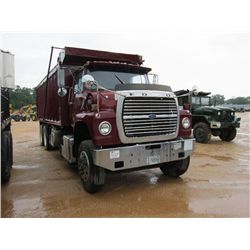 1986 FORD 9000 T/A DUMP, S/N 1FDYW90W4GVA18326, CUMMINS DIESEL ENG, 10 SPD TRANS, P/S, 22' DUMP BODY