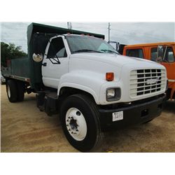 1999 GMC 7500 FLATBED DUMP, S/N 1GDM7H1C0XJ514788, DIESEL ENG, A/T, P/S, A/C, 16' FLAT DUMP BODY