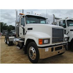 2013 MACK CHU613 T/A TRUCK TRACTOR, S/N 1M1AN07YDM012574, 505 HP MACK MP8 ENG, 18 SPD TRANS, 46K REA