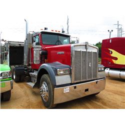 1999 KENWORTH W900 T/A TRUCK TRACTOR, S/N 1XKWDBOX5XJ785423, CAT DIESEL 3406 ENG, 10 SPD TRANS, 44K 