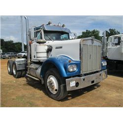1981 KENWORTH W900 T/A TRUCK TRACTOR, S/N 1NKWLB9X191205, CAT DIESEL ENG, 9 SPD TRANS, HENDRICKSON S