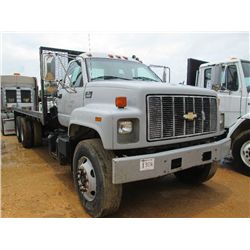 2001 GMC C8500 T/A FLATBED, S/N 1GBT7H4C81J504517, CAT 3126 300 HD DIESEL ENG, 8LL TRANS, 21' FLATBE