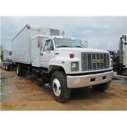 1996 GMC TOPKICK S/A REEFER VAN TRUCK, S/N 1GDL7H1J5TJ506710, SLEEPER, CAT DIESEL ENG, 6 SPD TRANS, 