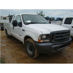 2004 FORD F250 EXTENDED CAB SERVICE TRUCK, S/N 1FDNX20P64EC95345, POWERSTROKE DIESEL ENG, A/T, P/S, 